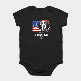 Beagle Dad American Flag patriotic dog Baby Bodysuit